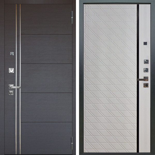 Входная дверь Аргус ЛЮКС 3К ПРО Лофт Венге горизонт + Тори Софт милк