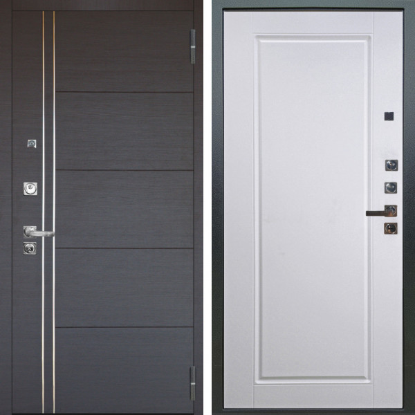 Входная дверь Аргус ЛЮКС 3К ПРО Лофт Венге горизонт + Тревор Софт милк