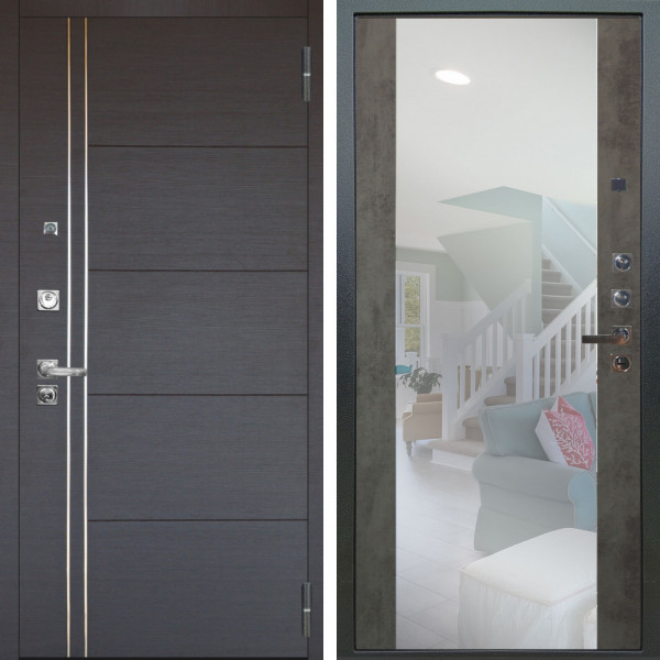 Входная дверь Аргус ЛЮКС 3К ПРО Лофт Венге горизонт + Вояж Светлый бетон