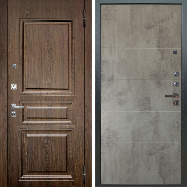 Входная дверь Аргус ЛЮКС 3К ПРО Магистр Дуб кантри + Агат Светлый бетон