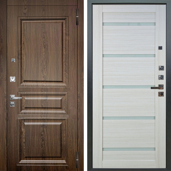 Входная дверь Аргус ЛЮКС 3К ПРО Магистр Дуб кантри + Александра Белая лиственница