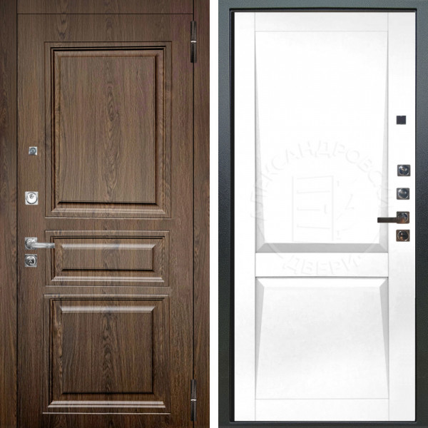 Входная дверь Аргус ЛЮКС 3К ПРО Магистр Дуб кантри + Ариана Белая эмаль