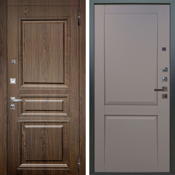 Входная дверь Аргус ЛЮКС 3К ПРО Магистр Дуб кантри + Ариана Серая эмаль