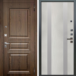 Входная дверь Аргус ЛЮКС 3К ПРО Магистр Дуб кантри + Дуэт Белое дерево вставки Изабель