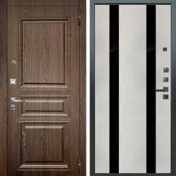Входная дверь Аргус ЛЮКС 3К ПРО Магистр Дуб кантри + Дуэт Белое дерево вставки Кензо