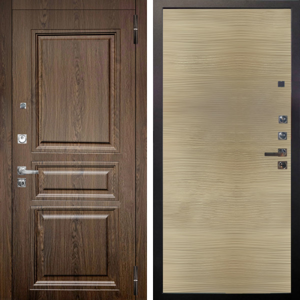 Входная дверь Аргус ЛЮКС 3К ПРО Магистр Дуб кантри + Элегант Дорс светлый горизонт