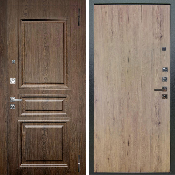 Входная дверь Аргус ЛЮКС 3К ПРО Магистр Дуб кантри + Элегант Рустик соломенный
