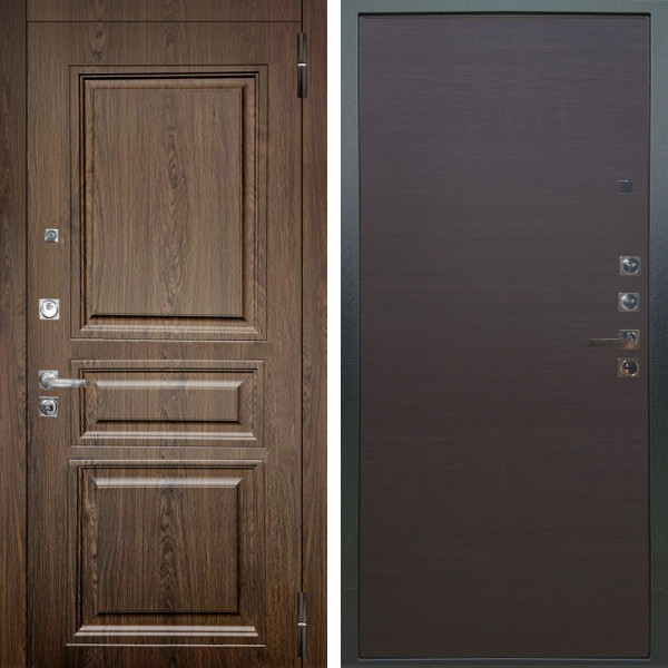 Входная дверь Аргус ЛЮКС 3К ПРО Магистр Дуб кантри + Элегант Венге горизонт