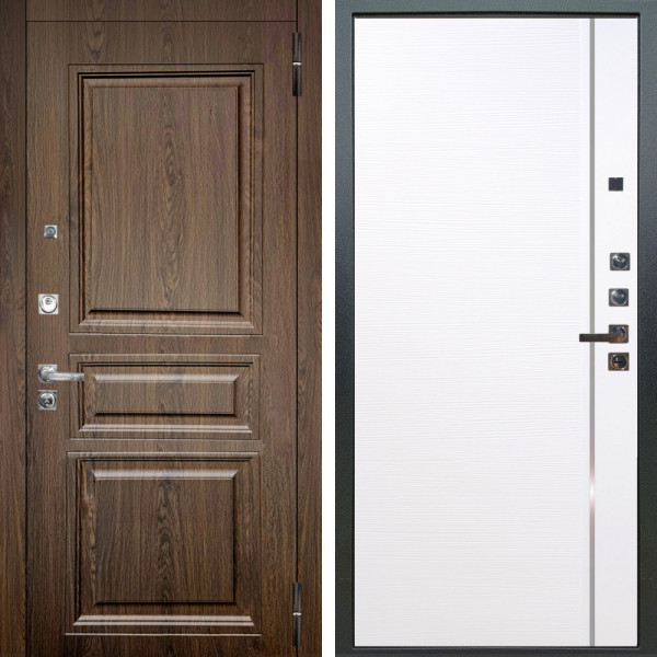 Входная дверь Аргус ЛЮКС 3К ПРО Магистр Дуб кантри + Гауда Роял вуд белый