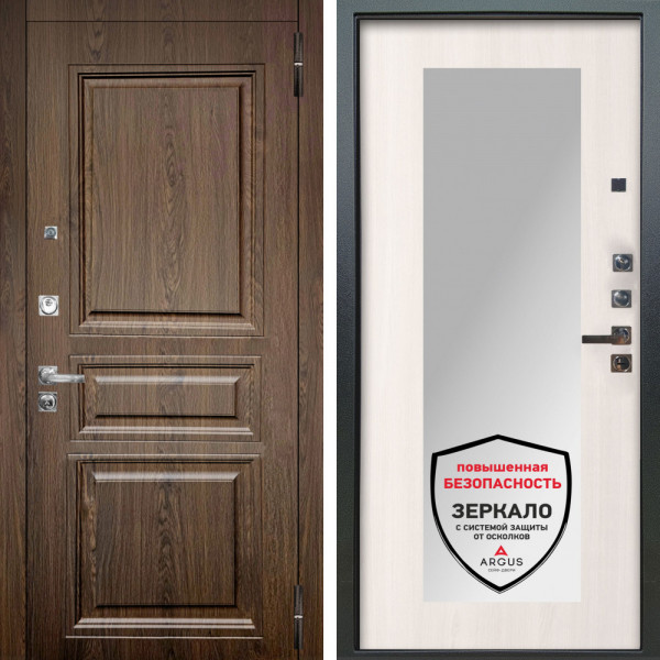 Входная дверь Аргус ЛЮКС 3К ПРО Магистр Дуб кантри + Милли Ларче светлый