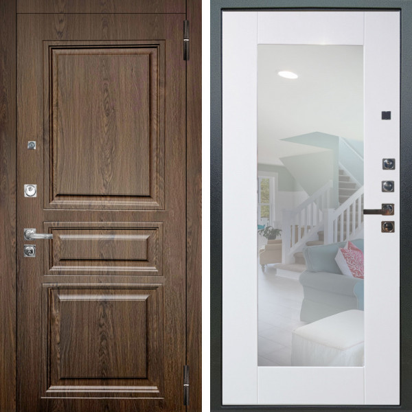 Входная дверь Аргус ЛЮКС 3К ПРО Магистр Дуб кантри + Милли Роял вуд белый