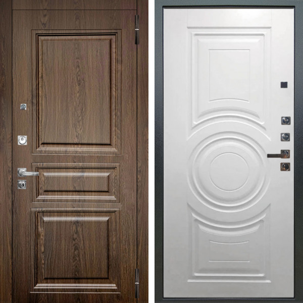 Входная дверь Аргус ЛЮКС 3К ПРО Магистр Дуб кантри + Могадиш Софт милк