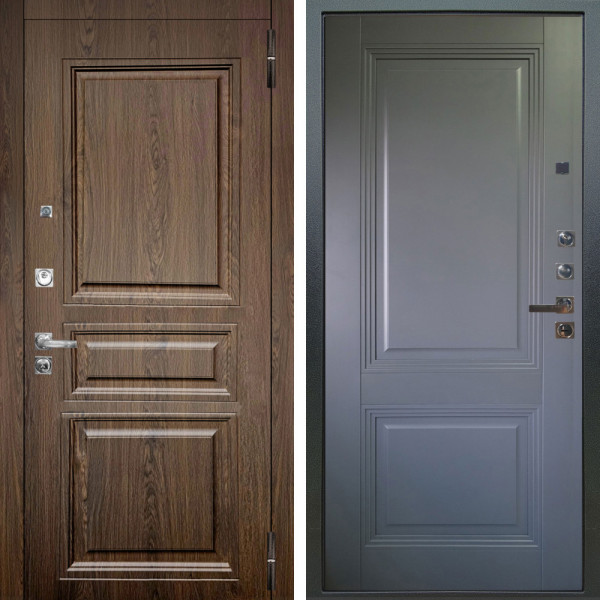 Входная дверь Аргус ЛЮКС 3К ПРО Магистр Дуб кантри + Соло Антрацит