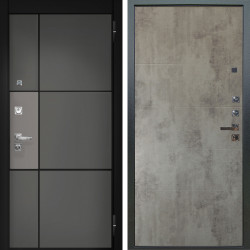 Входная дверь Аргус ЛЮКС 3К ПРО Мичиган Силк титан вставка силк муссон + Агат Светлый бетон