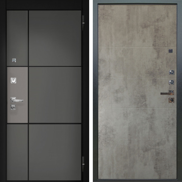 Входная дверь Аргус ЛЮКС 3К ПРО Мичиган Силк титан вставка силк муссон + Агат Светлый бетон