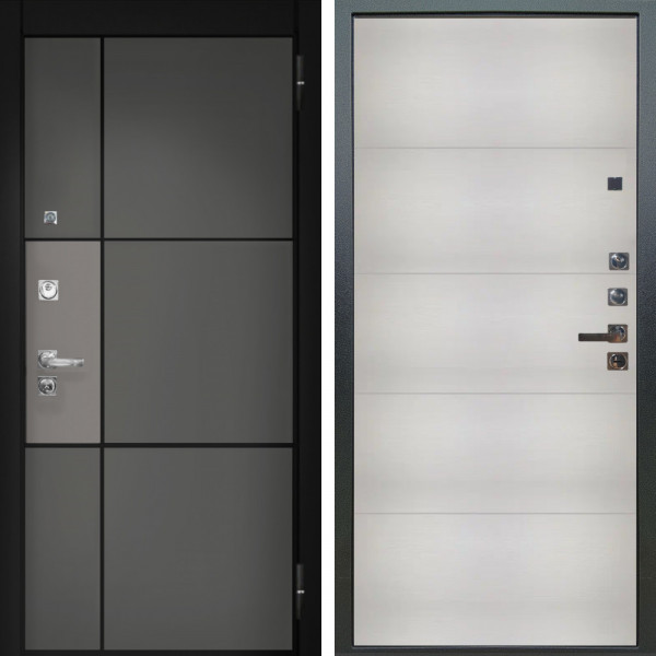 Входная дверь Аргус ЛЮКС 3К ПРО Мичиган Силк титан вставка силк муссон + Агат Вельвет белый горизонт