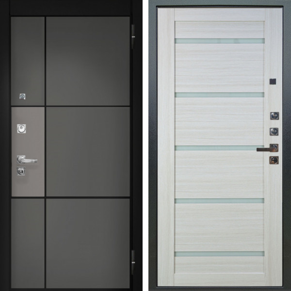 Входная дверь Аргус ЛЮКС 3К ПРО Мичиган Силк титан вставка силк муссон + Александра Белая лиственница