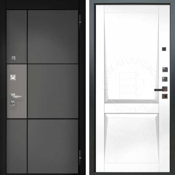 Входная дверь Аргус ЛЮКС 3К ПРО Мичиган Силк титан вставка силк муссон + Ариана Белая эмаль