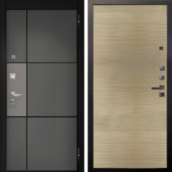 Входная дверь Аргус ЛЮКС 3К ПРО Мичиган Силк титан вставка силк муссон + Элегант Дорс светлый горизонт