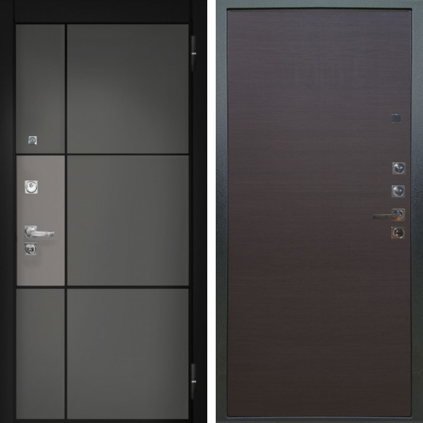 Входная дверь Аргус ЛЮКС 3К ПРО Мичиган Силк титан вставка силк муссон + Элегант Венге горизонт