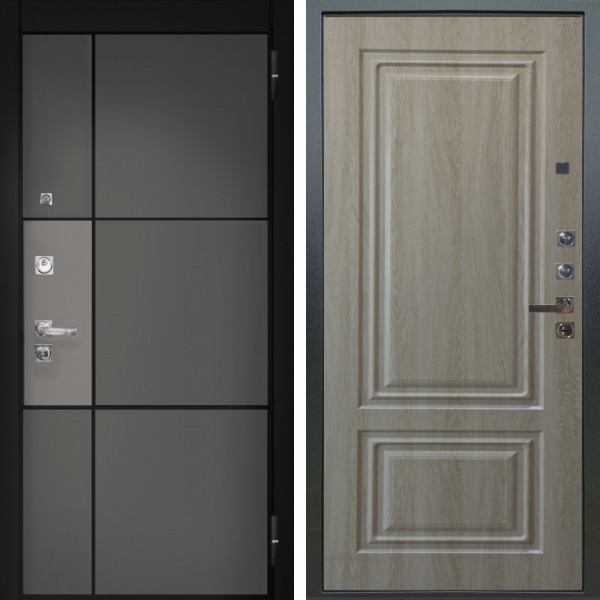 Входная дверь Аргус ЛЮКС 3К ПРО Мичиган Силк титан вставка силк муссон + Элион Дуб филадельфия крем