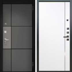 Входная дверь Аргус ЛЮКС 3К ПРО Мичиган Силк титан вставка силк муссон + Гауда Роял вуд белый