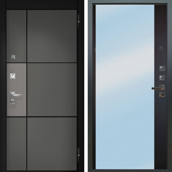 Входная дверь Аргус ЛЮКС 3К ПРО Мичиган Силк титан вставка силк муссон + Магнум Черный софт