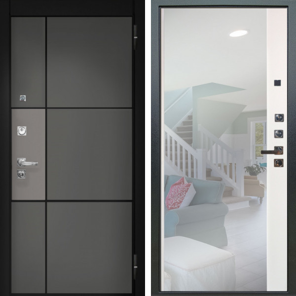 Входная дверь Аргус ЛЮКС 3К ПРО Мичиган Силк титан вставка силк муссон + Магнум Софт милк