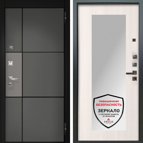 Входная дверь Аргус ЛЮКС 3К ПРО Мичиган Силк титан вставка силк муссон + Милли Ларче светлый