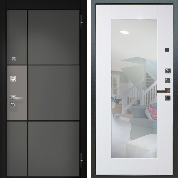 Входная дверь Аргус ЛЮКС 3К ПРО Мичиган Силк титан вставка силк муссон + Милли Роял вуд белый