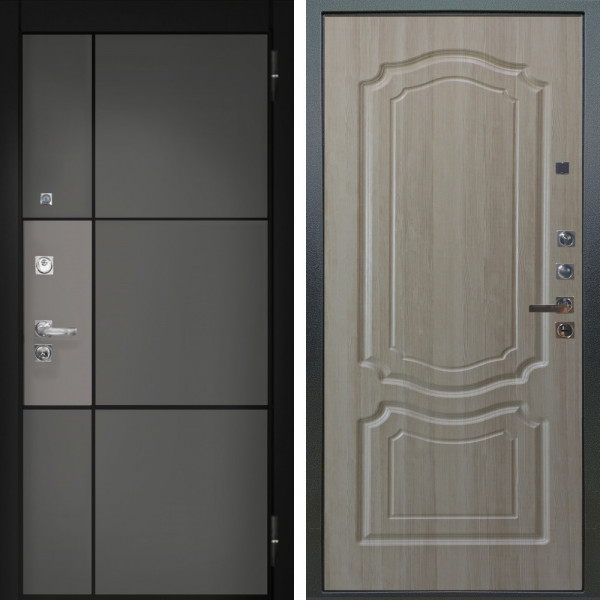 Входная дверь Аргус ЛЮКС 3К ПРО Мичиган Силк титан вставка силк муссон + Мишель Ларче светлый