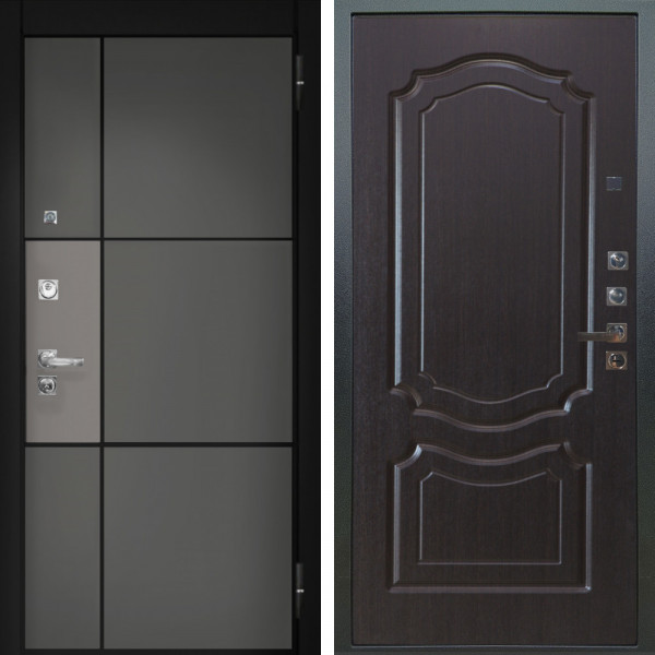 Входная дверь Аргус ЛЮКС 3К ПРО Мичиган Силк титан вставка силк муссон + Мишель Венге