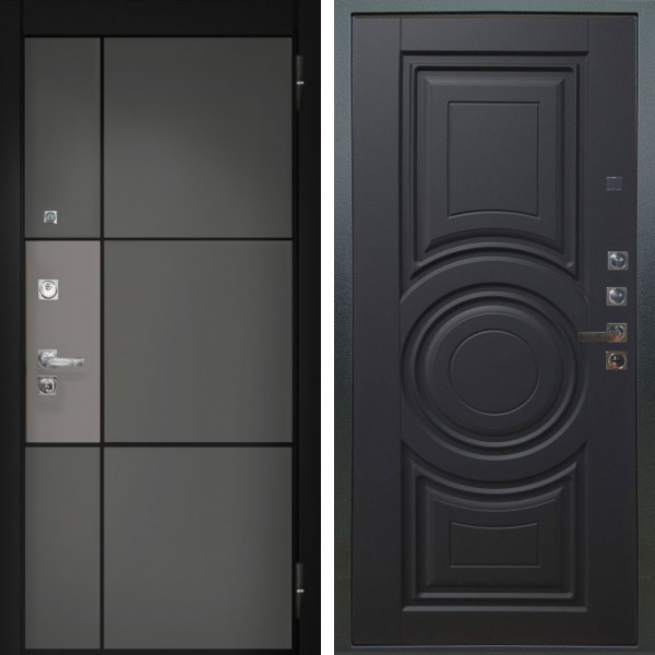 Входная дверь Аргус ЛЮКС 3К ПРО Мичиган Силк титан вставка силк муссон + Могадиш Черный софт
