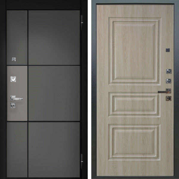 Входная дверь Аргус ЛЮКС 3К ПРО Мичиган Силк титан вставка силк муссон + Скиф Дуб филадельфия крем