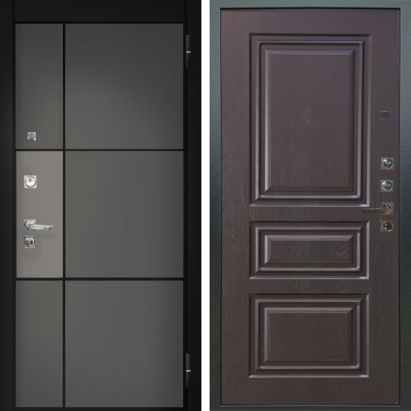Входная дверь Аргус ЛЮКС 3К ПРО Мичиган Силк титан вставка силк муссон + Скиф Горький шоколад
