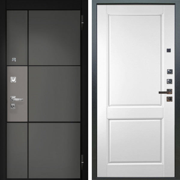Входная дверь Аргус ЛЮКС 3К ПРО Мичиган Силк титан вставка силк муссон + Соренто Белая эмаль