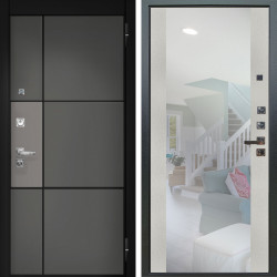 Входная дверь Аргус ЛЮКС 3К ПРО Мичиган Силк титан вставка силк муссон + Вояж Белое дерево