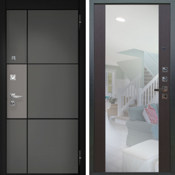 Входная дверь Аргус ЛЮКС 3К ПРО Мичиган Силк титан вставка силк муссон + Вояж Венге