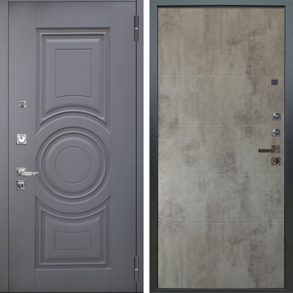 Входная дверь Аргус ЛЮКС 3К ПРО Могадиш Силк флай + Агат Светлый бетон