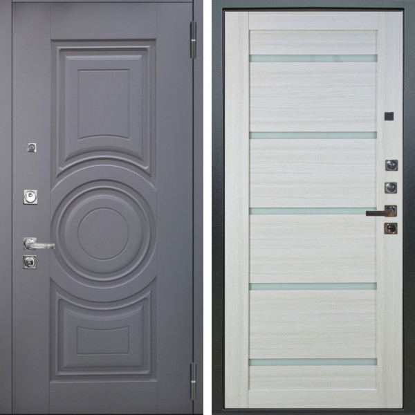 Входная дверь Аргус ЛЮКС 3К ПРО Могадиш Силк флай + Александра Белая лиственница