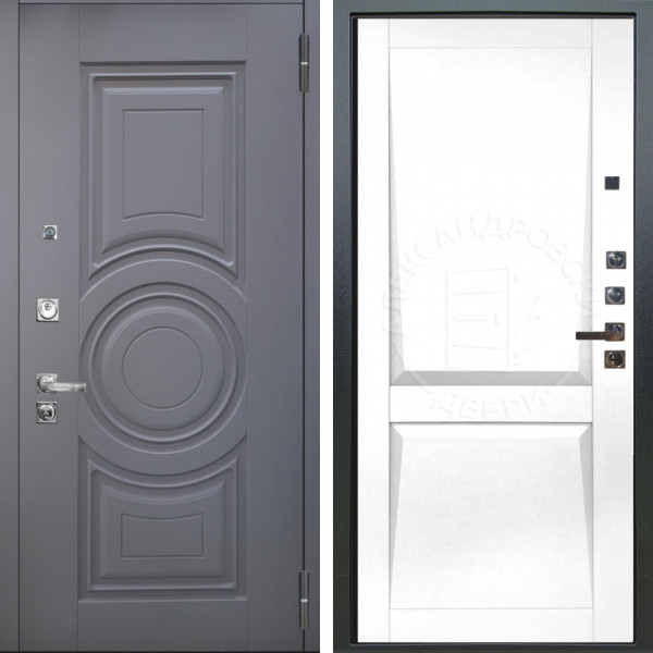 Входная дверь Аргус ЛЮКС 3К ПРО Могадиш Силк флай + Ариана Белая эмаль