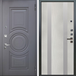 Входная дверь Аргус ЛЮКС 3К ПРО Могадиш Силк флай + Дуэт Белое дерево вставки Изабель