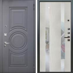 Входная дверь Аргус ЛЮКС 3К ПРО Могадиш Силк флай + Дуэт Белое дерево вставки Николь