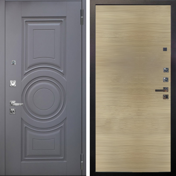 Входная дверь Аргус ЛЮКС 3К ПРО Могадиш Силк флай + Элегант Дорс светлый горизонт