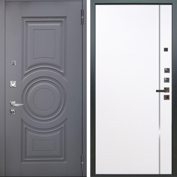 Входная дверь Аргус ЛЮКС 3К ПРО Могадиш Силк флай + Гауда Роял вуд белый