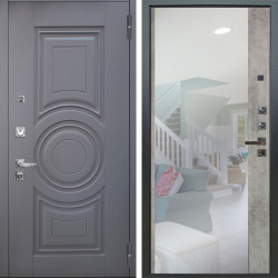 Входная дверь Аргус ЛЮКС 3К ПРО Могадиш Силк флай + Магнум Светлый бетон