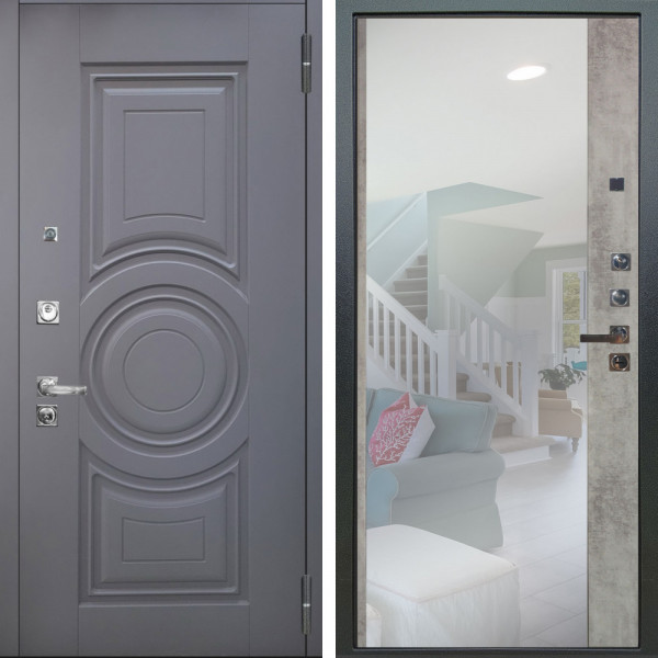 Входная дверь Аргус ЛЮКС 3К ПРО Могадиш Силк флай + Магнум Светлый бетон