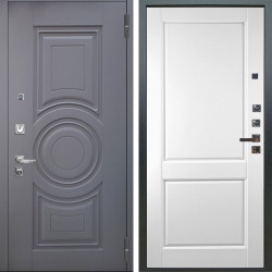 Входная дверь Аргус ЛЮКС 3К ПРО Могадиш Силк флай + Соренто Белая эмаль