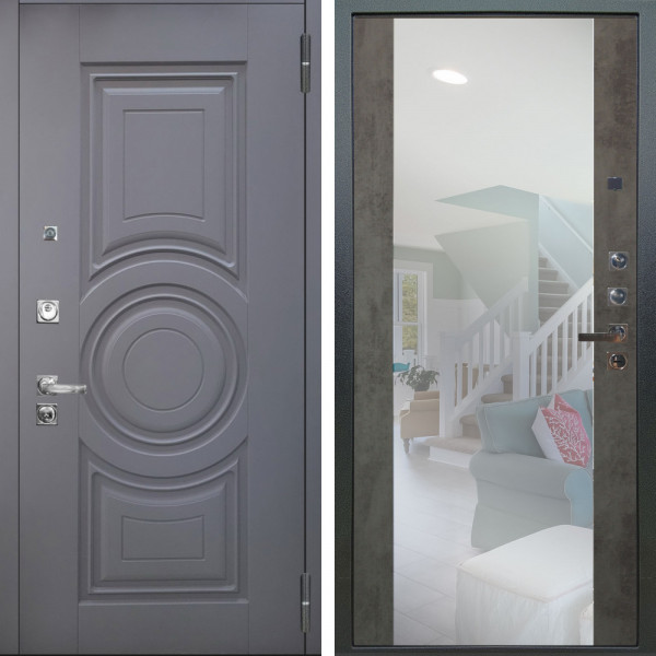 Входная дверь Аргус ЛЮКС 3К ПРО Могадиш Силк флай + Вояж Светлый бетон