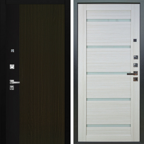 Входная дверь Аргус ЛЮКС 3К ПРО Рокси Дуб рейка морение + Александра Белая лиственница